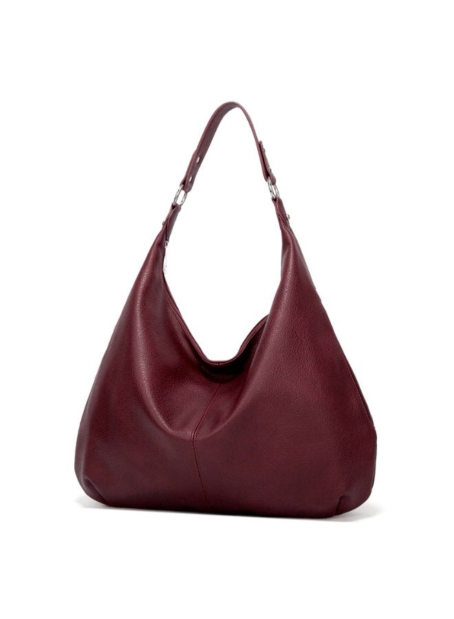 Women's Soft PU Leather Hobo Shoulder Bag with Zipper - Image 4