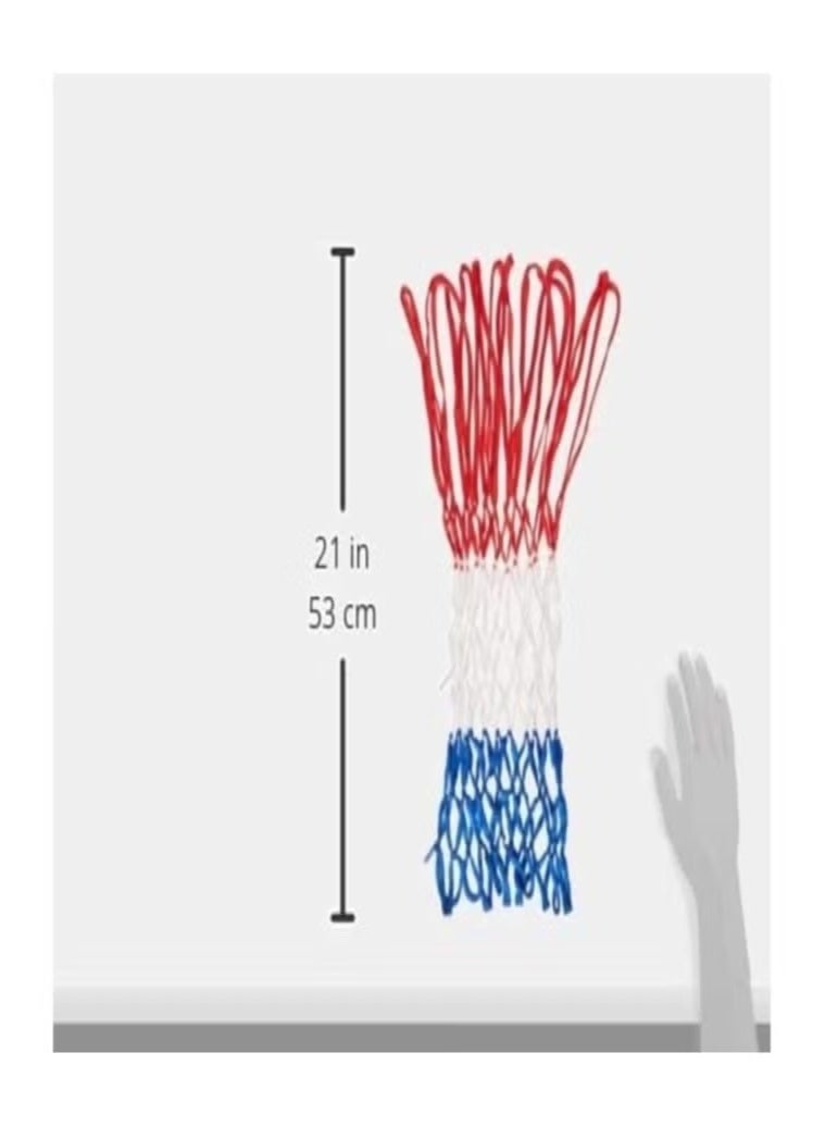 شبكة كرة سلة نسيج ثلاثية الألوان (أحمر – أبيض – أزرق) - Image 3