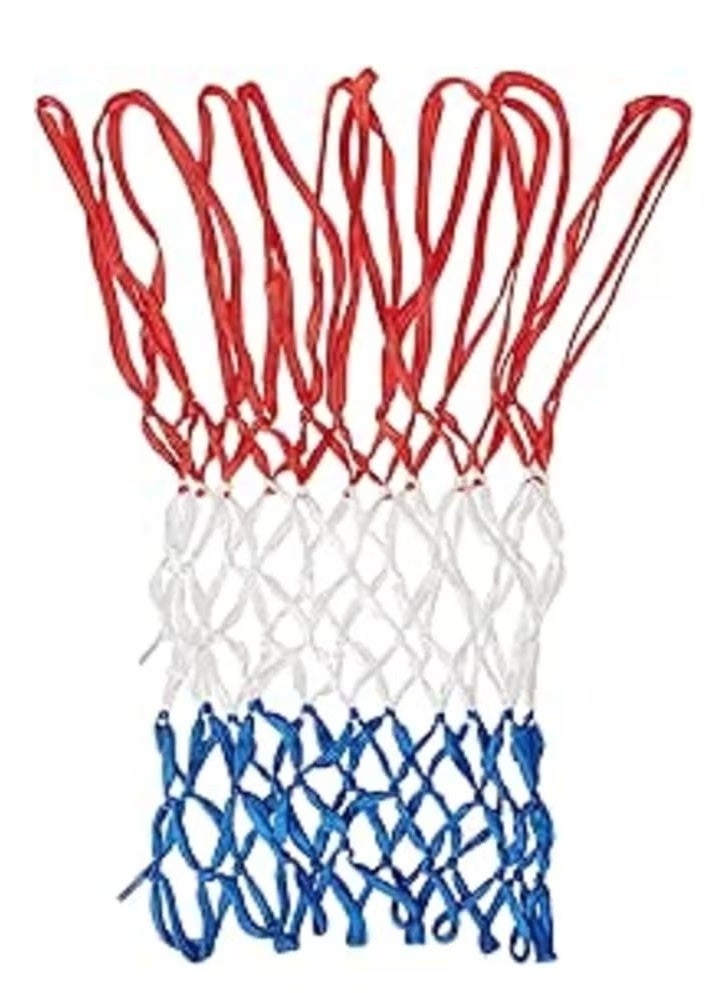 شبكة كرة سلة نسيج ثلاثية الألوان (أحمر – أبيض – أزرق) - Image 2