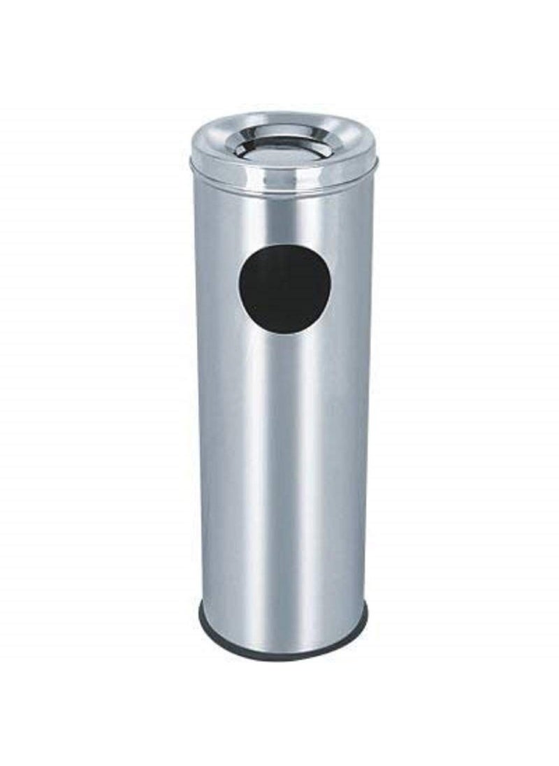 SWERTIA SWERTIA Stainless Steel Round Shape Dustbin Ash Trash Can Garbage and Paper Bin for Home Living Room Kitchen Bathroom Office 20 Liter_8X24 Inch  - Image 1