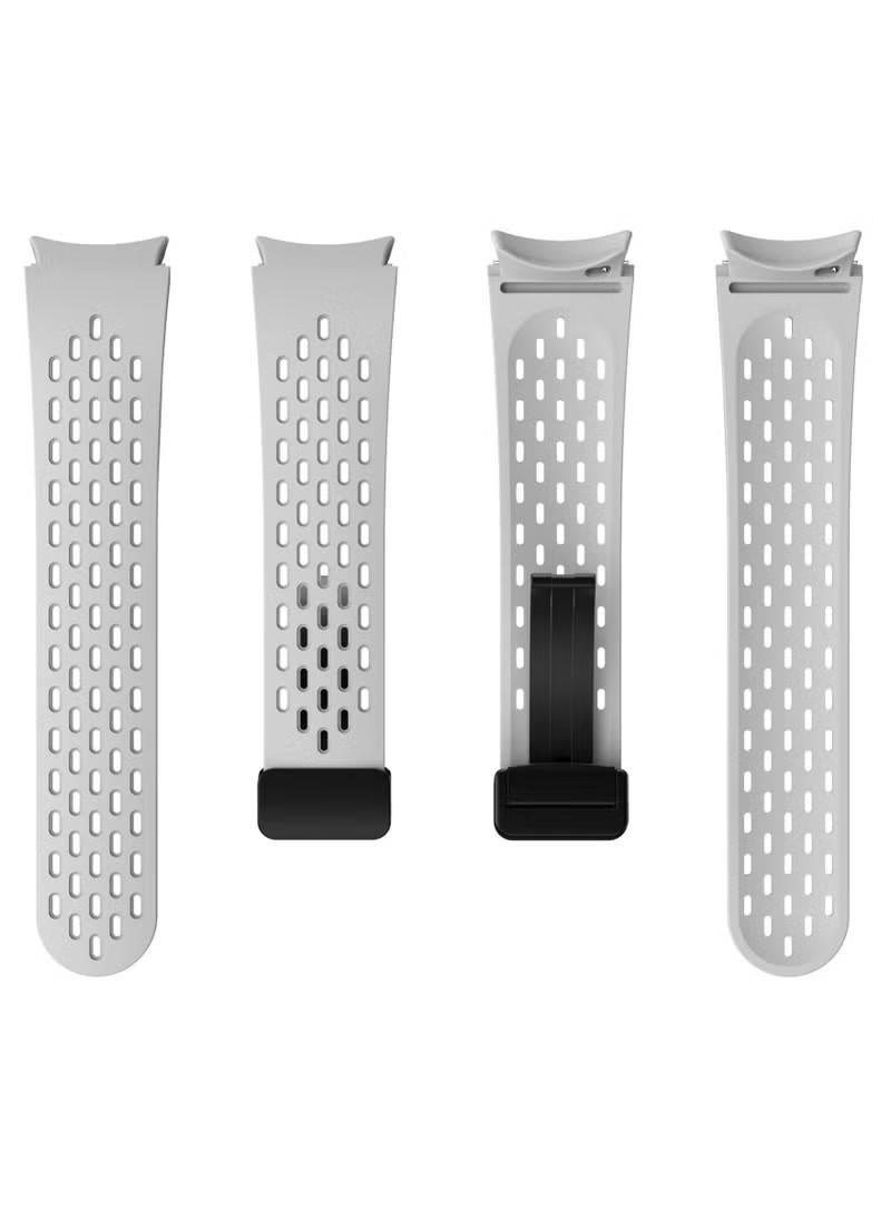 Samsung Galaxy Watch 6 5 4 Band 44mm 40mm/Galaxy Watch 6 Classic Bands 47mm 43mm/Watch 5 Pro 45mm/Watch 4 Classic 46mm 42mm, Soft Silicone strap with Magnetic Buckle,Replacement Band（Grey） - Image 4