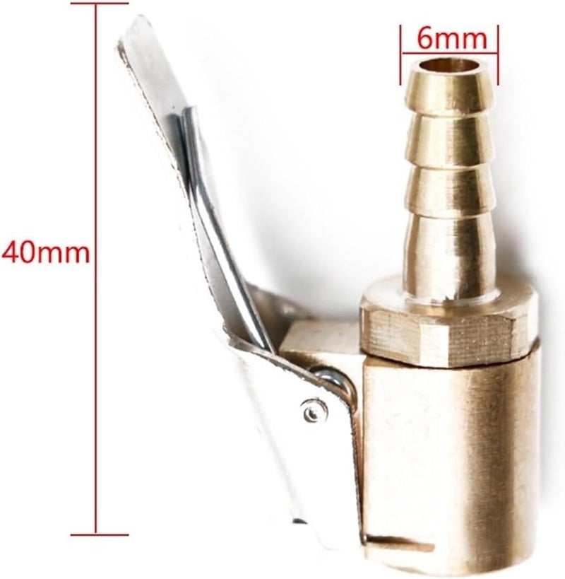Type 4 Brass Car Tire Air Chuck Inflator Pump Valve Connector Clip On Adapter 8mm - Image 3