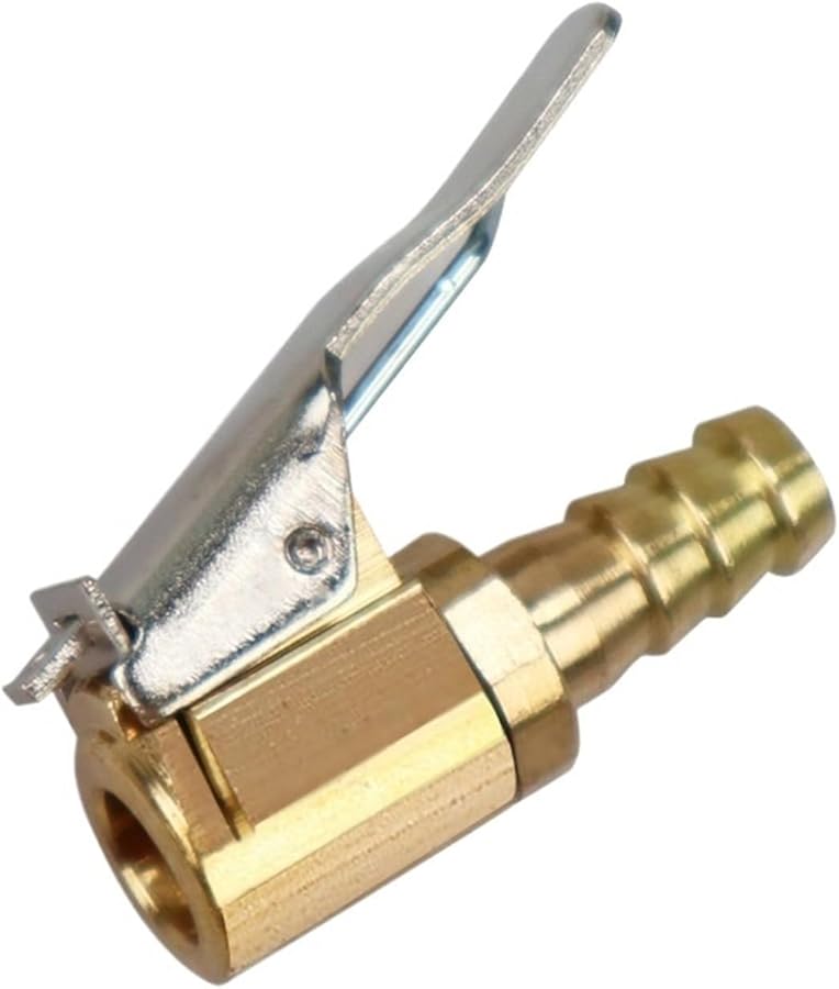 Type 4 Brass Car Tire Air Chuck Inflator Pump Valve Connector Clip On Adapter 8mm - Image 1