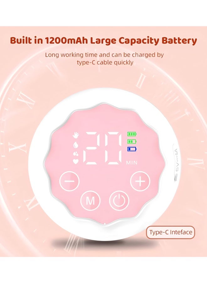 chiteng Electric Hands-Free Breast Pumps, Wearable Breast Pump with 4 Modes, 12 Levels, LCD Display, Memory Function Rechargeable with Massage and Pumping Mode 24mm Flange - Image 5