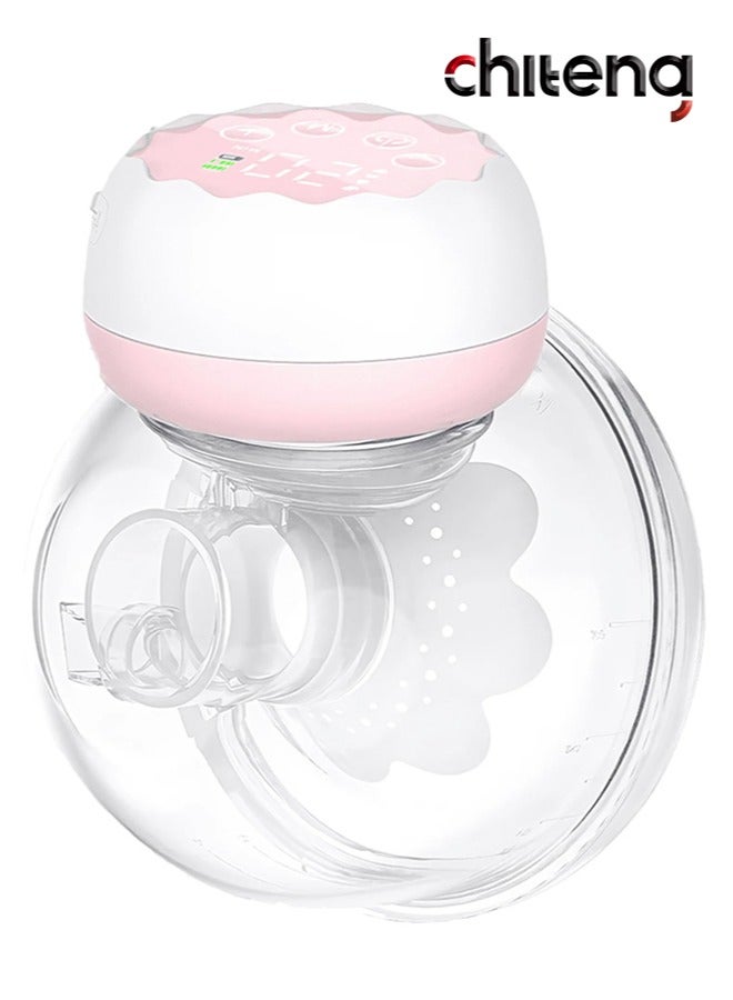 chiteng Electric Hands-Free Breast Pumps, Wearable Breast Pump with 4 Modes, 12 Levels, LCD Display, Memory Function Rechargeable with Massage and Pumping Mode 24mm Flange - Image 1