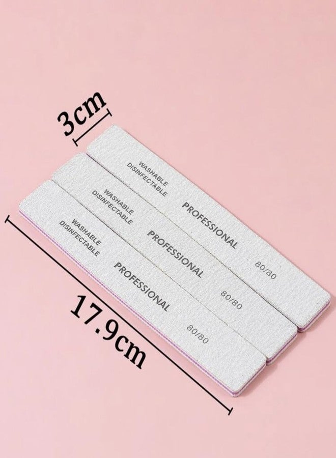 Professional Nail Files Set, 80/80 Grit, Washable and Disinfectable- 5 Pack - Image 2