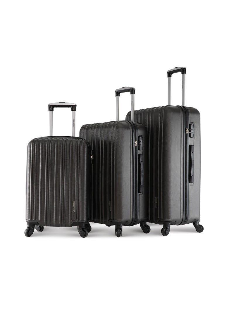 PARAJOHN PARAJOHN 3 Piece ABS Hardside Spinner Luggage Trolley Set 20/24/28 Inch Dark Grey  - Image 1