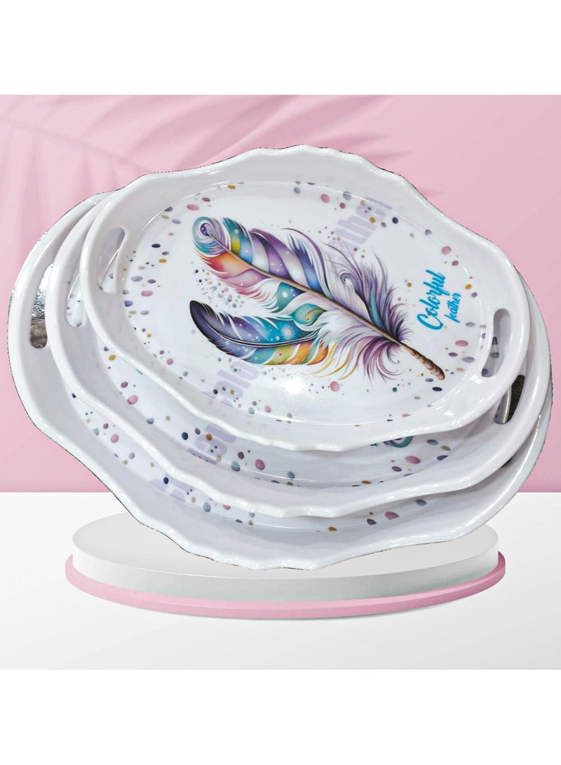 دريم 3 صواني تقديم بيضاوية