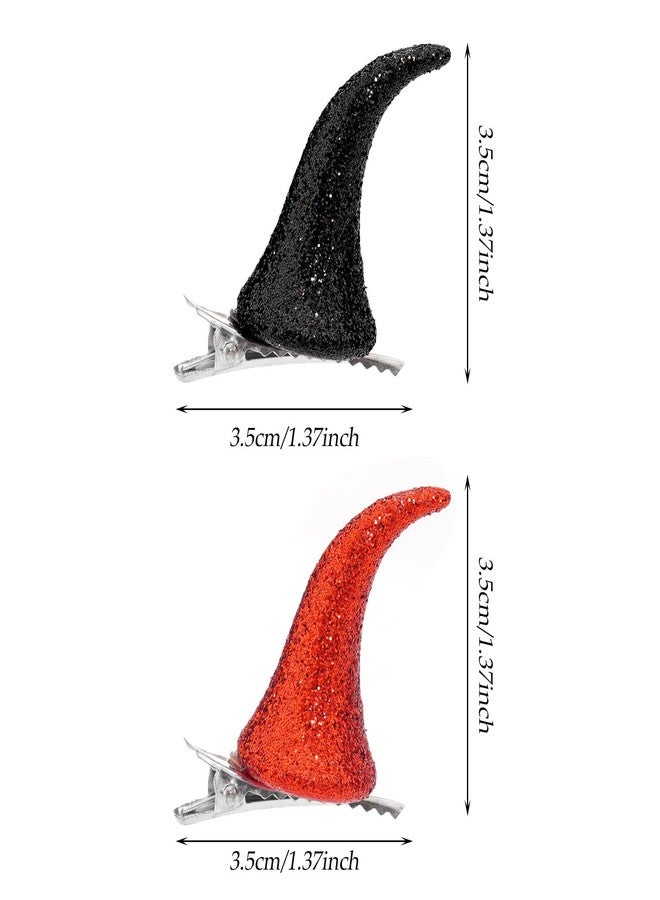 Sucrain Devil Horns Hair Clip,Small Glitter Devil Horns Headband,Halloween Cosplay Costume Accessories Party Dress Up,4 pcs - Image 3