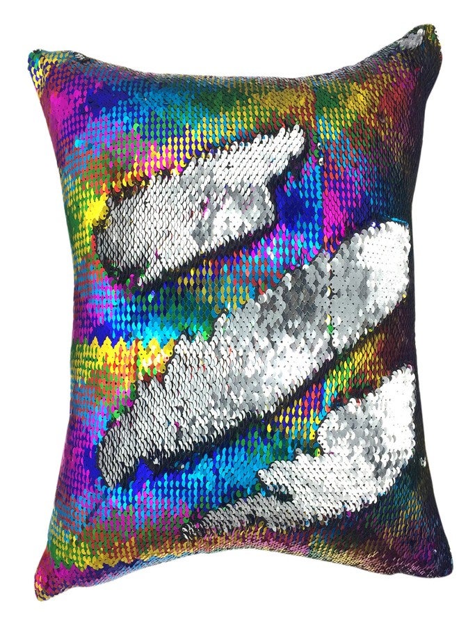 YOUR SMILE Mermaid Throw Pillow Case Magic Reversible Sequins Decorative Cushion Cover Pillowcase for Couch Sofa Bed,16 X 16 Inches, (Multicolour/Gray) - Image 2