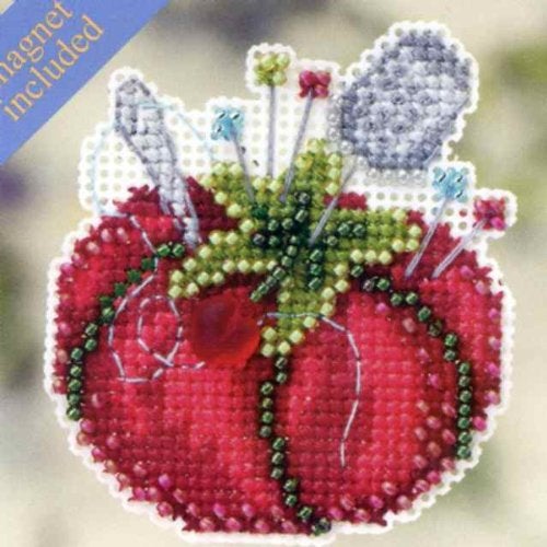 Tomato Pincushion Beaded Counted Cross Stitch Ornament Kit Mill Hill 2012 Spring Bouquet MH182104