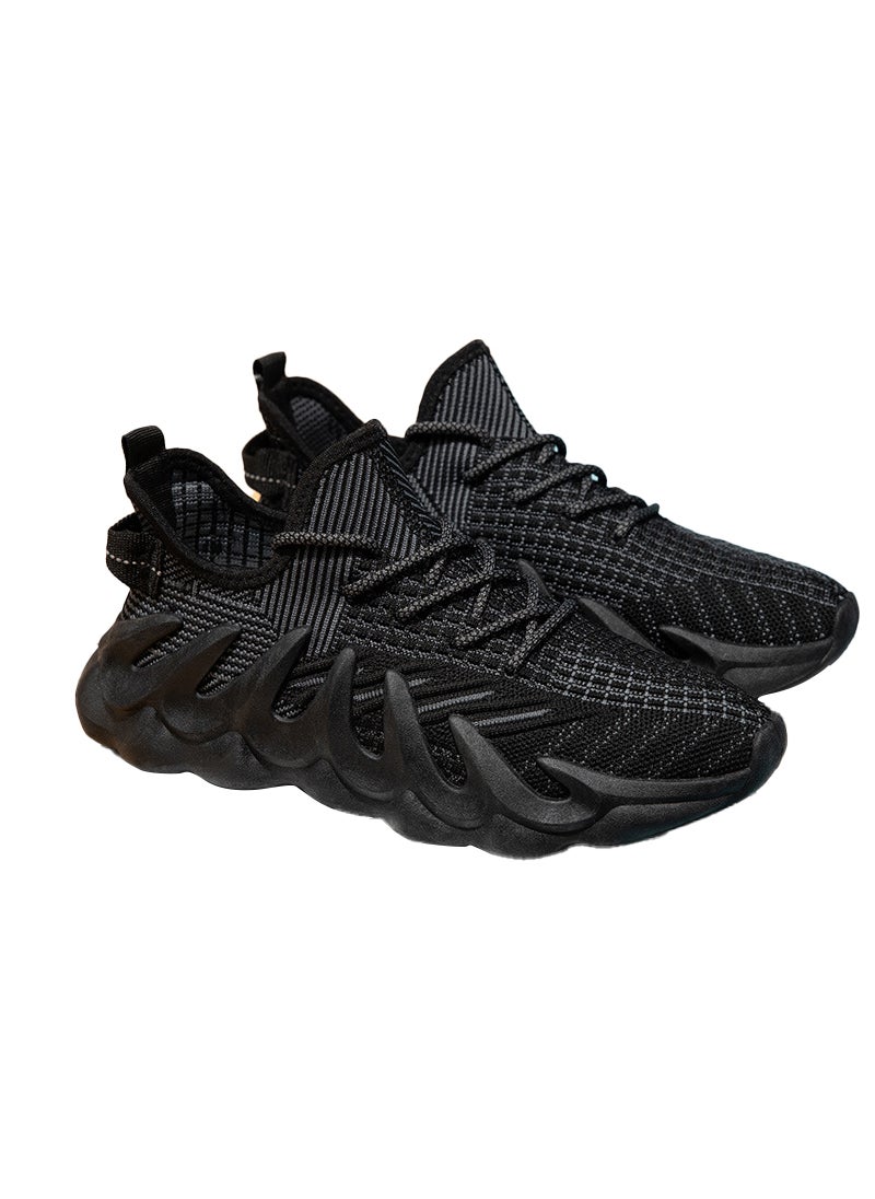 Sharpdo - Men's Fashionable Fly Knit Sports Coconut Shoes Round Toe Casual Shoes Men's Running Shoes - Image 1
