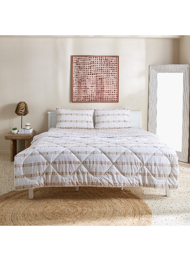 Home Box Malta Lattice 3-Piece Printed Cotton King Comforter Set - 220x240 cm  - Image 3