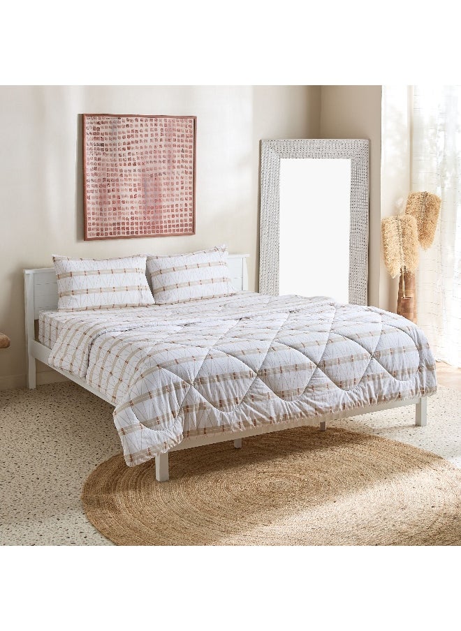 Home Box Malta Lattice 3-Piece Printed Cotton King Comforter Set - 220x240 cm  - Image 2