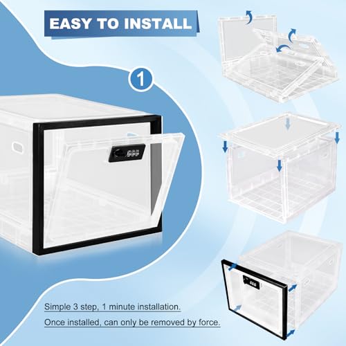 Gemaxvoled Medicine Lock Box for Safe Medication, Premium Material Lockable Storage Box Locking Organizer Bin with Combination Code for Fridge Food/Snacks/Phone/Tablet Jail/Home/Office Storage Lockers - Image 4