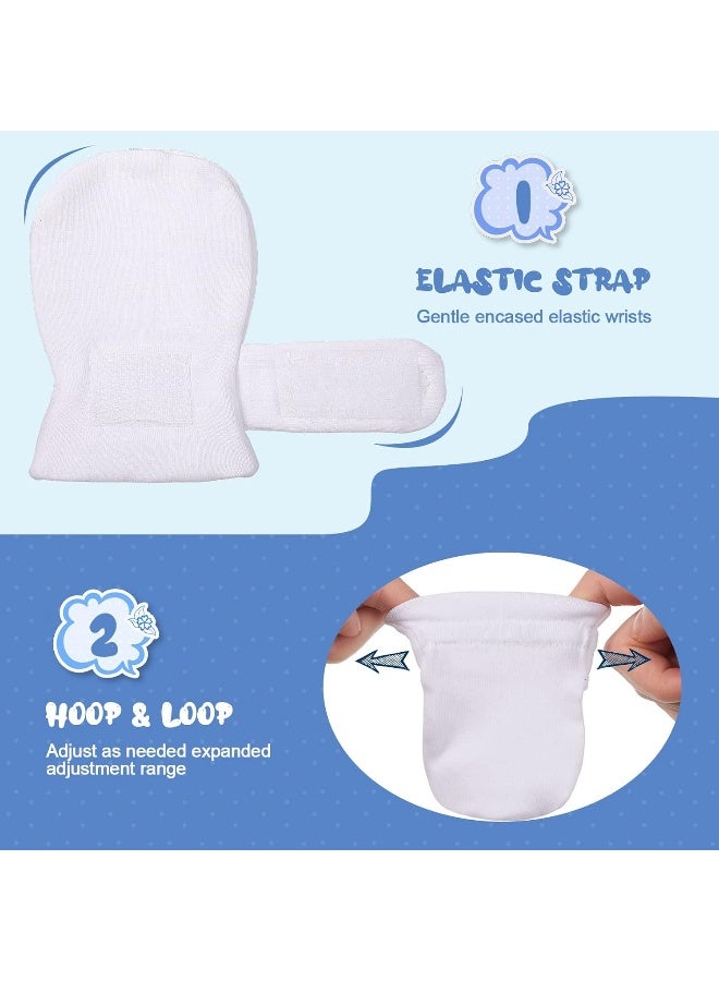 Newcotte Newcotte Adjustable Baby Mittens No Scratch Newborn Cotton Breathable Gloves Warm Baby Mitts for Boys  - Image 2