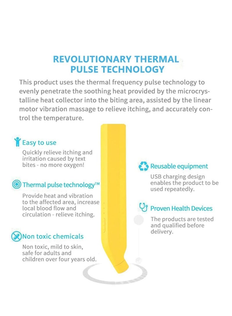 Nsect Sting Bite Relief Electronic Mosquito Bites Itching Treatment Tool Thermal Frequency Pulse antipruritic Stick Fast Symptom Relief,Reduce Pain Portable USB Rechargeable - Image 5