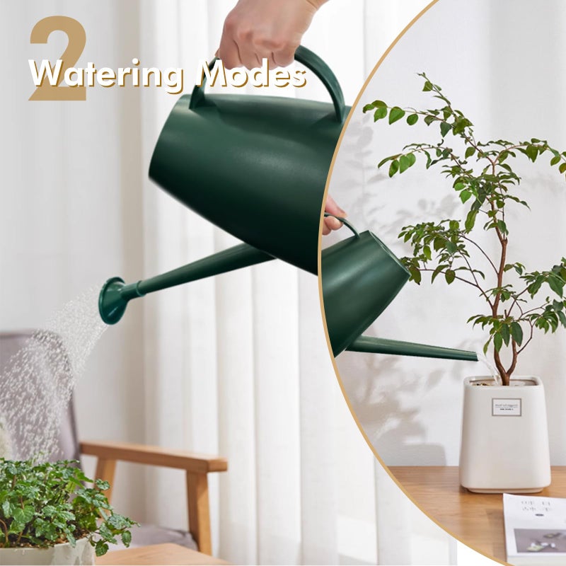 Etarewilt Watering Can for Indoor Outdoor Plants, Modern Small Watering Cans with Removable Nozzle, Long Spout Watering Can for Indoor Bonsai Plants Garden Flowers 1/2 Gallon 1.8L 60OZ (Dark Green) - Image 2