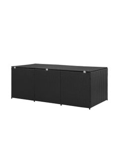vidaxl Garden Storage Box Poly Rattan 180x90x70 cm Black  - Image 5
