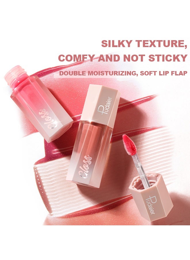 pudaier Ultra Glossy Lip Gloss, Diamond Matte Lip Oil, Gloss Glitter Metallic Liquid Lipstick, Glitter Shimmer Lip Glaze ,Shimmery Finish High Pigment Long Lasting Lip Gloss ,Tint Makeup #01 - Image 4