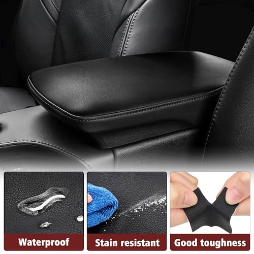 KBH Car Center Console Armrest Cover Replacement for Toyota Avalon 2013-2018, Vinyl Leather Arm Rest Skin Upholstery, Anti-Scratch, Black (Without Lid) - Image 4