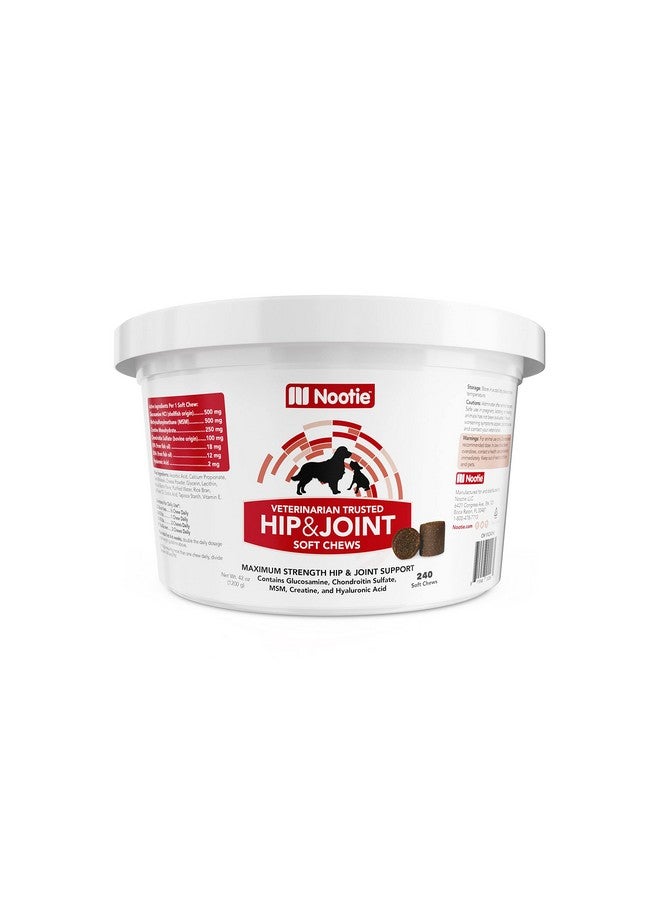 nootie Nootie Maximum Strength Hip & Joint Soft Chews for Dogs -240 Count, Brown