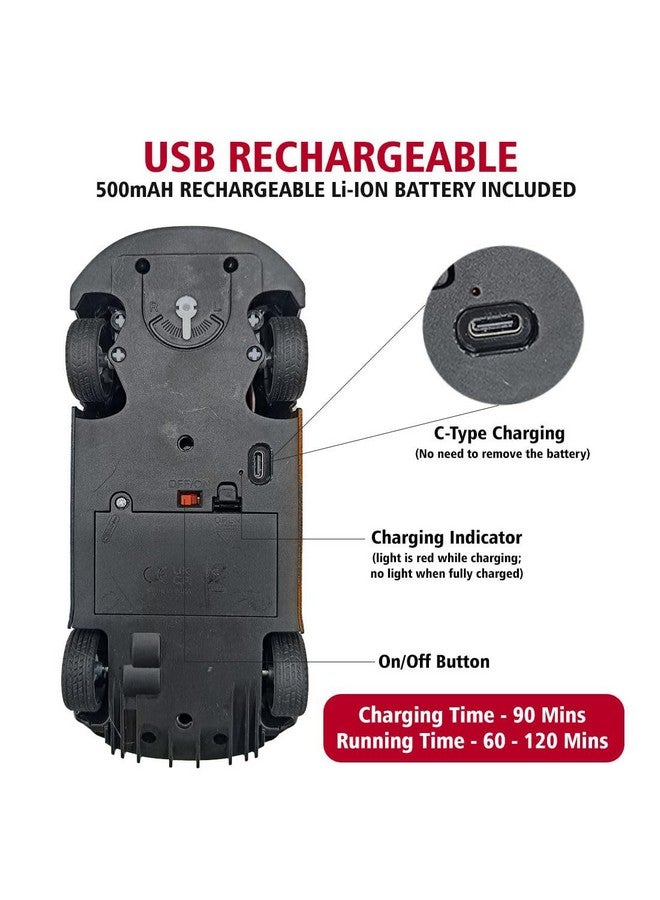 Wembley Remote Control Car for Kids Rechargeable Mini RC Car High Speed Racing Car Toys for Kids 5 Years 12 Boys - Black & Blue - Image 4