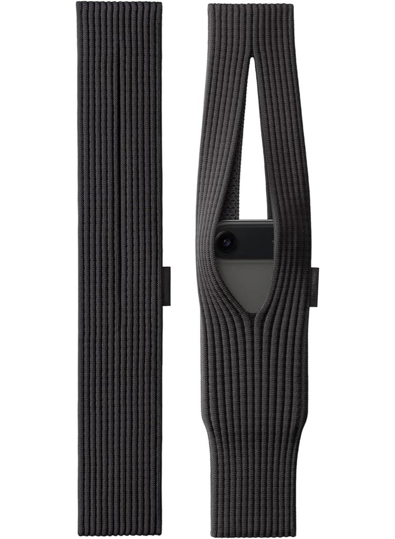 Muzz Stretchable High Elastic Knitted Phone Pouch for iphone & All Smartphones Bag Nylon Durable Soft Fabric Slim Protection Phone Pocket Holder Sleeve (Black 80cm) - Image 1