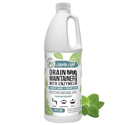 Mighty Mint Drain Maintainer with Enzymes – Drain Cleaner Controls Bad Smells and Prevents Buildup for Drains, Grease Traps, Septic, 32oz - Image 1