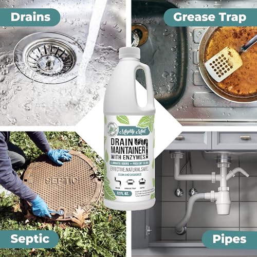 Mighty Mint Drain Maintainer with Enzymes – Drain Cleaner Controls Bad Smells and Prevents Buildup for Drains, Grease Traps, Septic, 32oz - Image 2