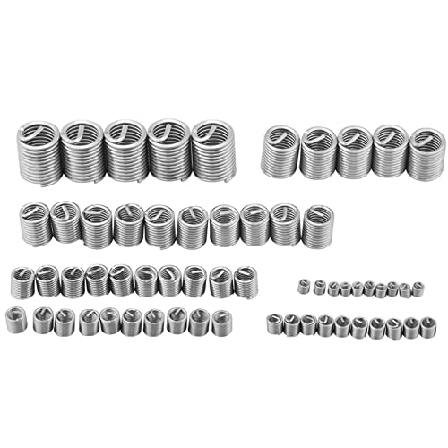 Estink Wire Inserts Screws Sleeve Assortment Kit, 60 Pack Stainless Steel Wire Screw Repair Sleeve M3 M4 M5 M6 M8 M10 Wire Thread Inserts Assortment Thread Repair Sleeve Kit - Image 1
