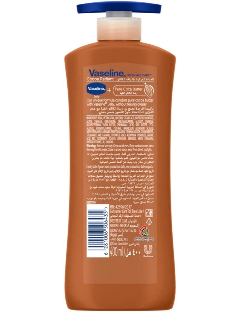 Vaseline Intensive Care Body Lotion For Dry To Very Dry Skin Cocoa Radiant 400ml - Image 2