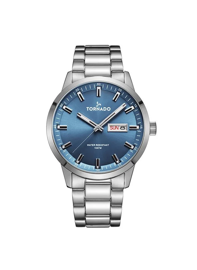 TORNADO Tornado SPECTRA ANALOG T23001-SBSL Men's Analog Display Watch & Stainless Steel Strap Silver
