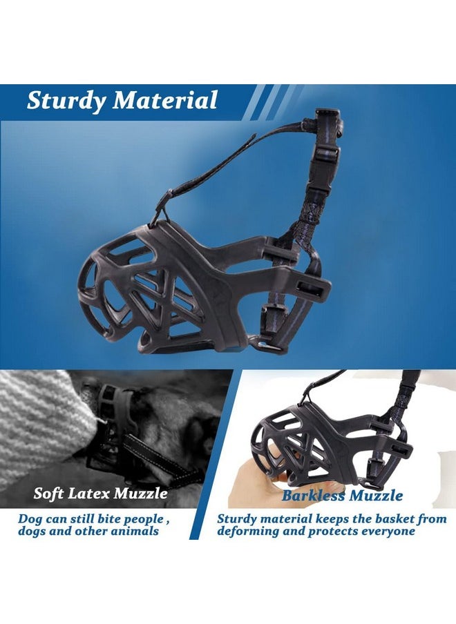 Sage Square Dog Rubber Muzzle Prevents Chewing Barking,Biting,Basket Muzzle Allows Panting And Drinking Comfortable,Adjustable,Durable (Extra Small)  - Image 2