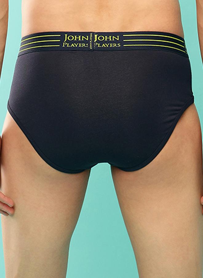 John Players Pack of 2 - Solid Briefs with Striped Waistband - Image 4