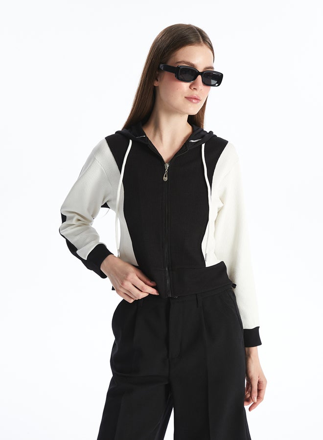 LC WAIKIKI Hooded Color Block Women's Zip-Up Sweatshirt - Image 1