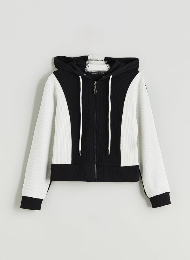 LC WAIKIKI Hooded Color Block Women's Zip-Up Sweatshirt - Image 5
