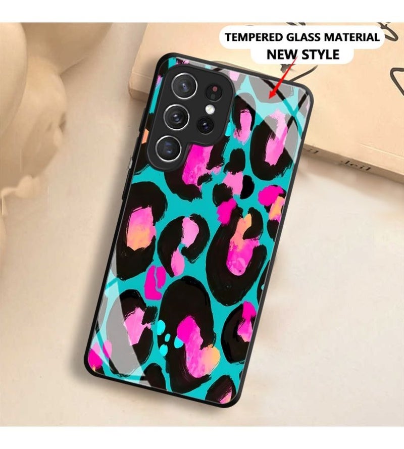 Mixed Color 1 Glass Phone Case Neon Leopard Print For Samsung Galaxy A15 - Image 5