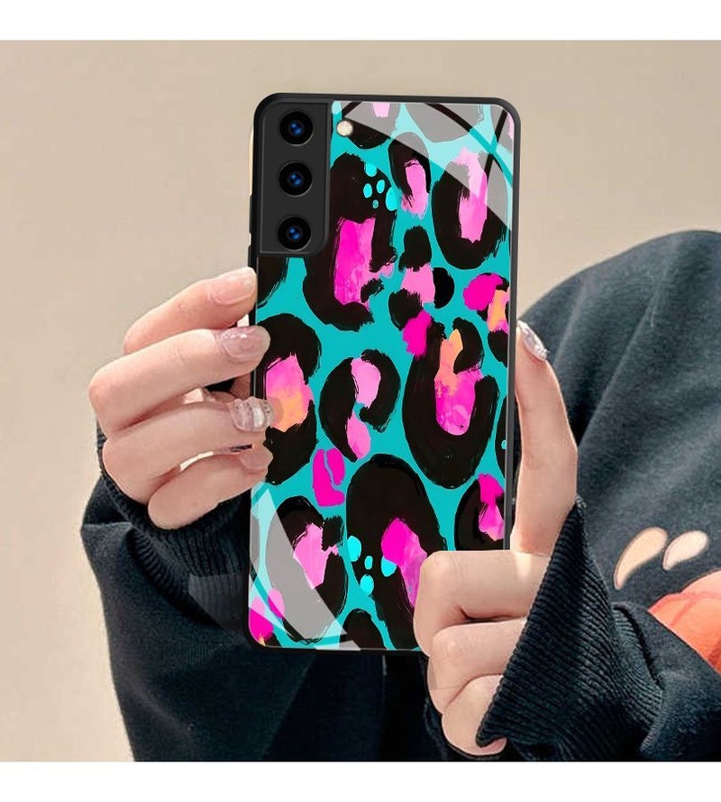 Mixed Color 1 Glass Phone Case Neon Leopard Print For Samsung Galaxy A15 - Image 3