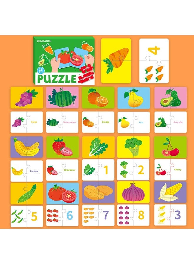 1-Piece Toddler Matching Puzzle Cards, Early Educational Matching Game for Preschool Learning, Fine Motor Skills & Concentration Training Toy, Animal & Number Recognition Flash Cards for Kids Ages 2-4