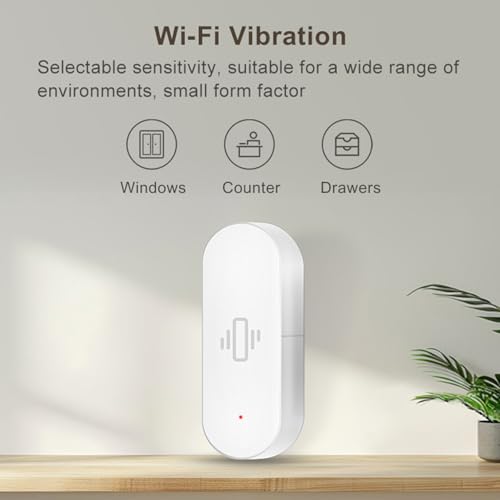 SENCKIT Smart Vibration Sensor: Wireless Glass Break Detector, WiFi Door Sensor with App Alerts, Adjustable Sensitivity, Glass Break Security Sensor for Alarm System and Smart Home Automation (4-Pack) - Image 2