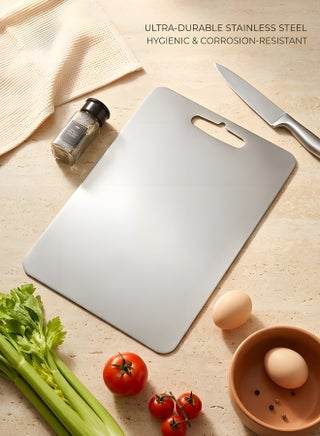 304 Stainless Steel Cutting Board For Kitchen,Meat,Fruit,Pastry,Pizza,Cheese,Vegetable Metal Cutting Board,meat Cutting Board For Anti-skid Double Side,Dough Board（39 * 28cm） - view 4