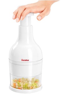 Metaltex Vegetable Chopper Onion Cutter 27.5 x 10 cm  Manual Food Chopper for Kitchen Dishwasher Safe (White) Kitchen Tool Cutter to Cut Onion Salad Tomato Potato  - Image 2