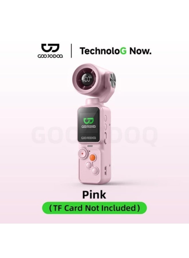 GOOJODOQ GFS025 2-in-1 Handheld Camera Fan with 100-Level Wind, Pink - Image 2