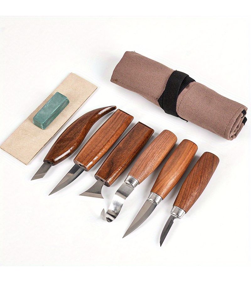 Wood Carving Tool Set of 4 Hand Chisels Curved Shaping Tools for Spoon Making - Image 1