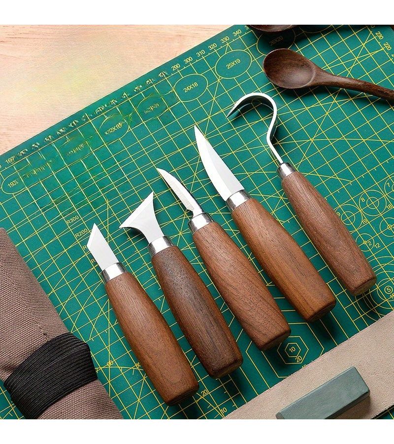 Wood Carving Tool Set of 4 Hand Chisels Curved Shaping Tools for Spoon Making - Image 5
