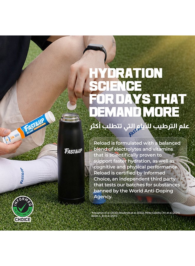 FAST&UP Reload - Hydration Electrolyte Supplement - 20 Effervescent Tablets, Orange Flavour - Image 4