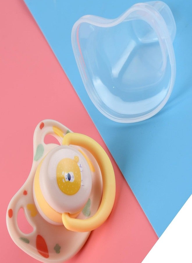 AEREX Baby Pacifiers Ultra Soft Silicone Orthodontic Nipple for New Born Baby Air Flow Shield Sleeping with Cute Prints Teether for Oral Stimulation Soother (Yellow) - Image 4