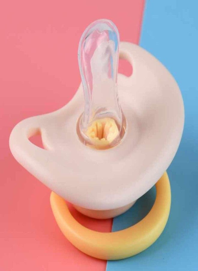 AEREX Baby Pacifiers Ultra Soft Silicone Orthodontic Nipple for New Born Baby Air Flow Shield Sleeping with Cute Prints Teether for Oral Stimulation Soother (Yellow) - Image 2