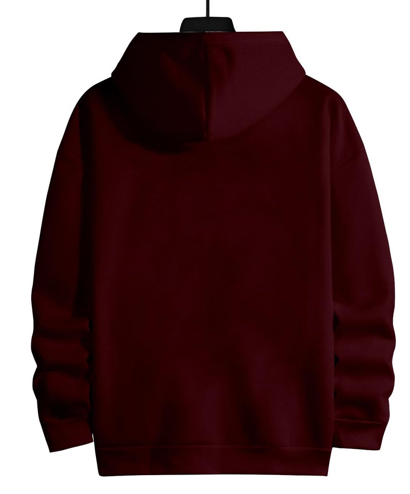 AUSK Men's T-Shirt || Hoodies for Men || Full Sleeves Maroon - Image 2